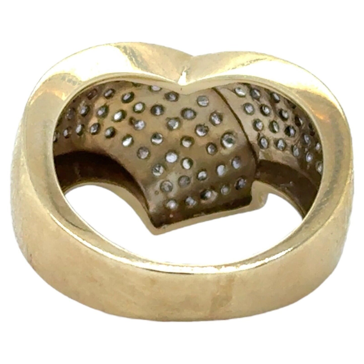 1ctw Diamond Cocktail Cluster Band 10k Yellow Gold Ring 5.9g Size 7.25