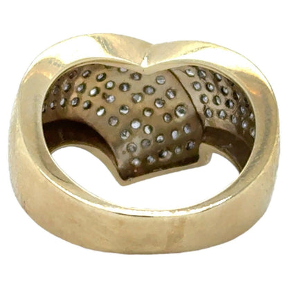 1ctw Diamond Cocktail Cluster Band 10k Yellow Gold Ring 5.9g Size 7.25