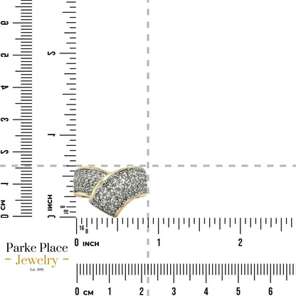 1ctw Diamond Cocktail Cluster Band 10k Yellow Gold Ring 5.9g Size 7.25