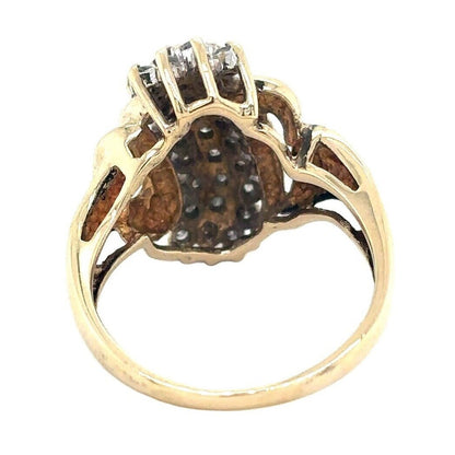 10k Yellow Gold 1/2ctw Diamond Cocktail Ring 5.1g Size 6.75