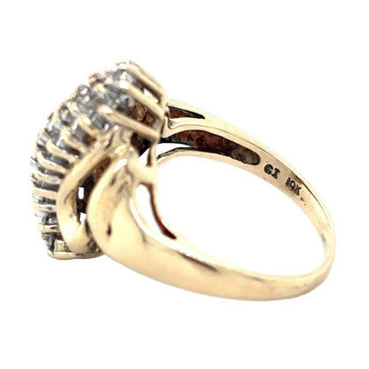 10k Yellow Gold 1/2ctw Diamond Cocktail Ring 5.1g Size 6.75