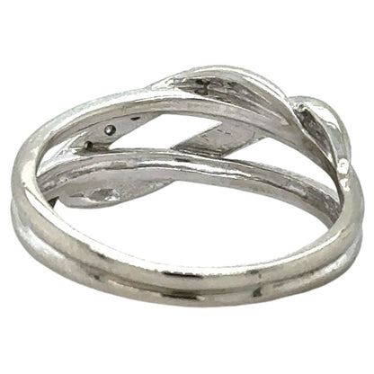 Diamond 10k White Gold Twisting Ring 4.6g Size 9.5