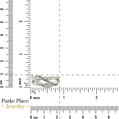 Diamond 10k White Gold Twisting Ring 4.6g Size 9.5