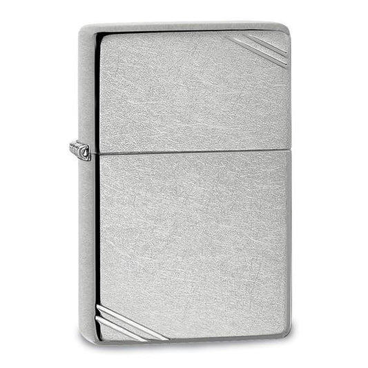 Zippo Vintage With Slashes Street Chrome Lighter Sleek Design Durable Metal