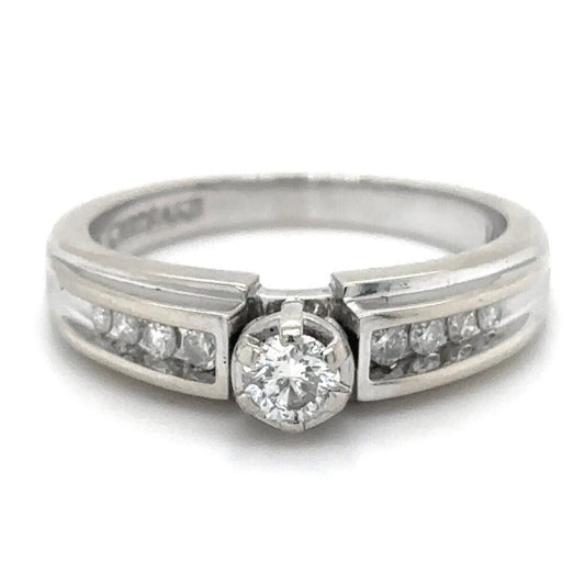 14k White Gold 1/3ctw Diamond Keepsake Ring 4.8g Size 7