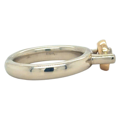 Cubic Zirconia Solitaire 14k Two-Tone Gold Ring 8.2g Size 6.5