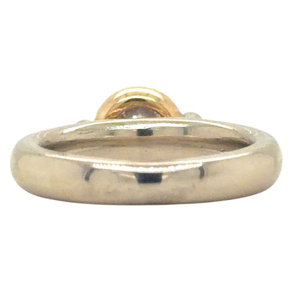 Cubic Zirconia Solitaire 14k Two-Tone Gold Ring 8.2g Size 6.5
