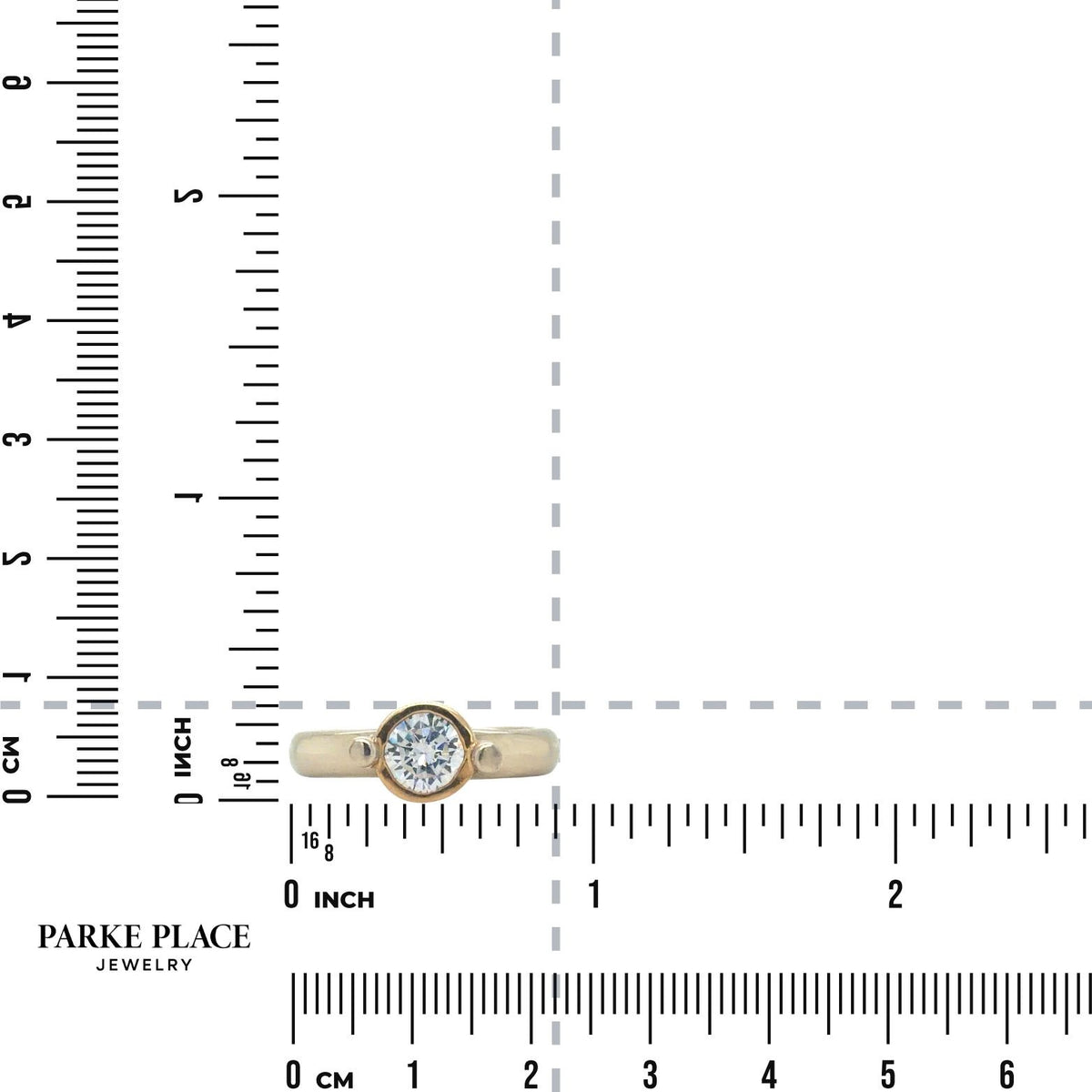 Cubic Zirconia Solitaire 14k Two-Tone Gold Ring 8.2g Size 6.5