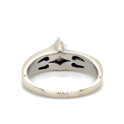 14k White Gold Engagement Ring Marquise Diamond & Accent Size 7 4.9g