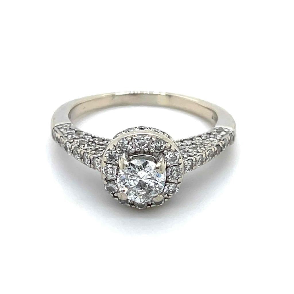 1 Ct Diamond Engagement Ring Solid 14k White Gold 6.75 G-H I2-3 Clarity 4.5g