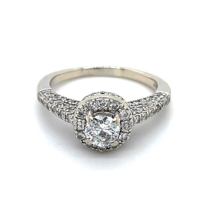 1 Ct Diamond Engagement Ring Solid 14k White Gold 6.75 G-H I2-3 Clarity 4.5g