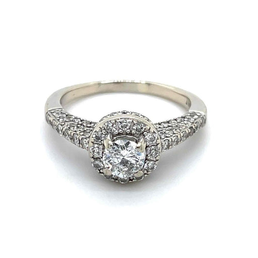 1 Ct Diamond Engagement Ring Solid 14k White Gold 6.75 G-H I2-3 Clarity 4.5g