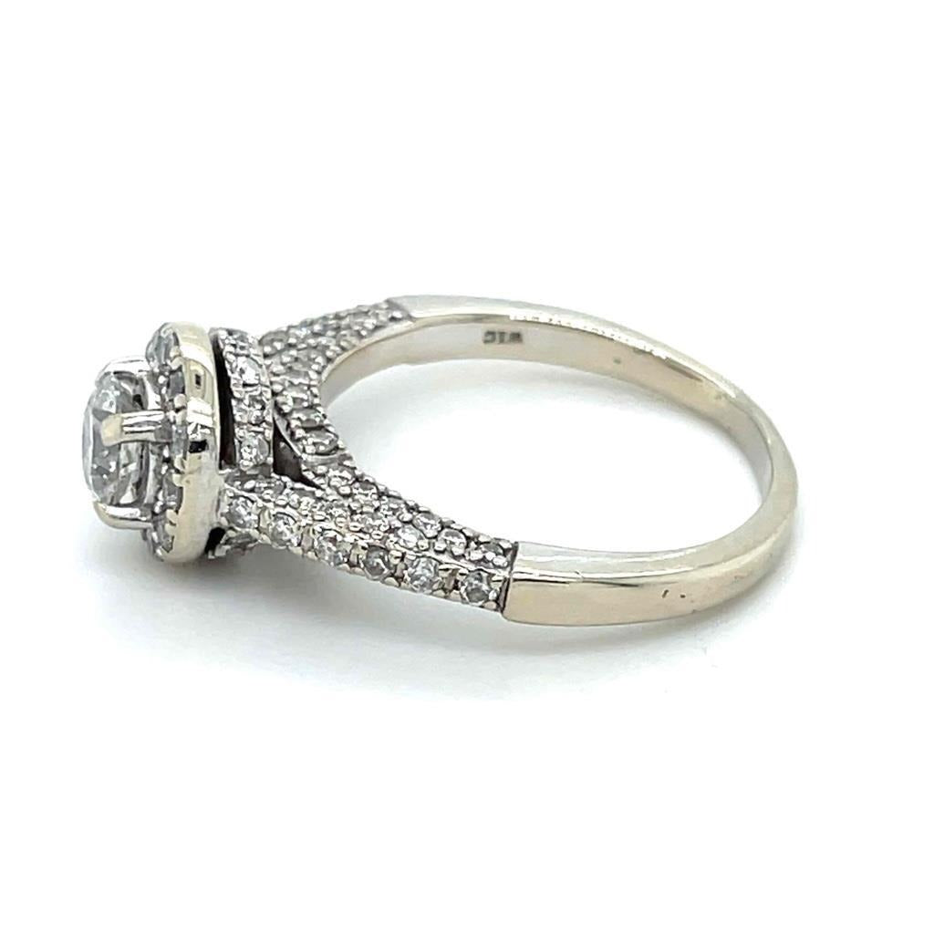 1 Ct Diamond Engagement Ring Solid 14k White Gold 6.75 G-H I2-3 Clarity 4.5g