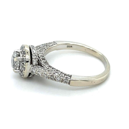 1 Ct Diamond Engagement Ring Solid 14k White Gold 6.75 G-H I2-3 Clarity 4.5g