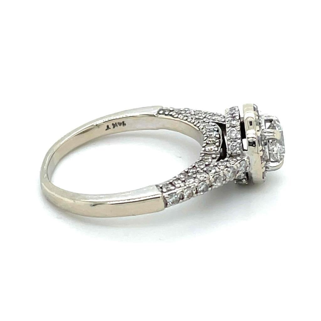 1 Ct Diamond Engagement Ring Solid 14k White Gold 6.75 G-H I2-3 Clarity 4.5g