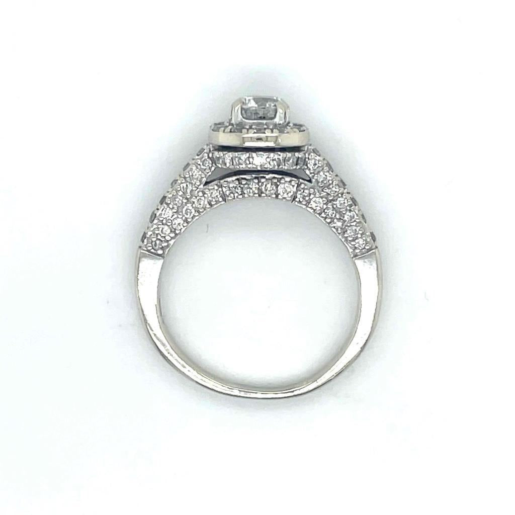 1 Ct Diamond Engagement Ring Solid 14k White Gold 6.75 G-H I2-3 Clarity 4.5g