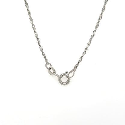 4.45ct Pink Topaz & .28ct Diamond Pendant & Chain 10k White GOLD 4.9g