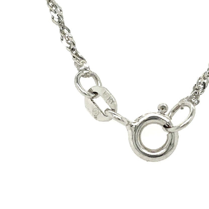 4.45ct Pink Topaz & .28ct Diamond Pendant & Chain 10k White GOLD 4.9g
