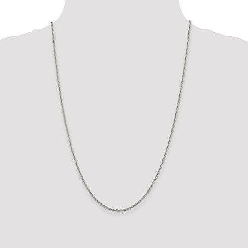 Sterling Silver 16" Rope Chain Necklace Lobster Clasp 2mm 925