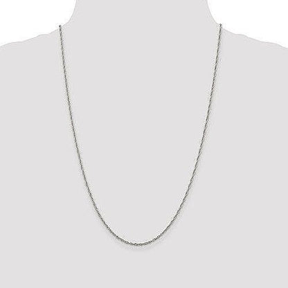 Sterling Silver 16" Rope Chain Necklace Lobster Clasp 2mm 925