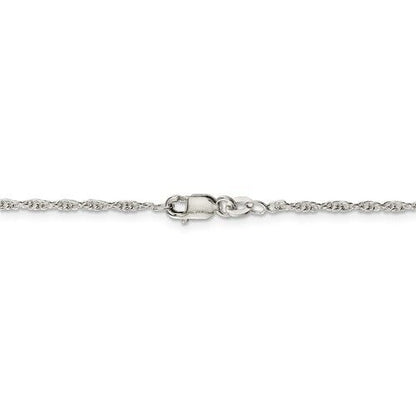 Sterling Silver 16" Rope Chain Necklace Lobster Clasp 2mm 925