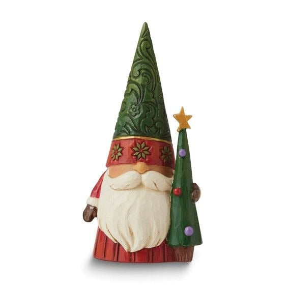 Jim Shore Heartwood Creek Tree-mendous Tidings Christmas Gnome With Tree Figurine