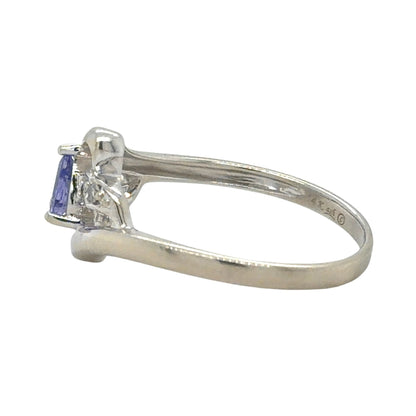 Tanzanite & Diamond 14k White Gold Ring 2.4g Size 7