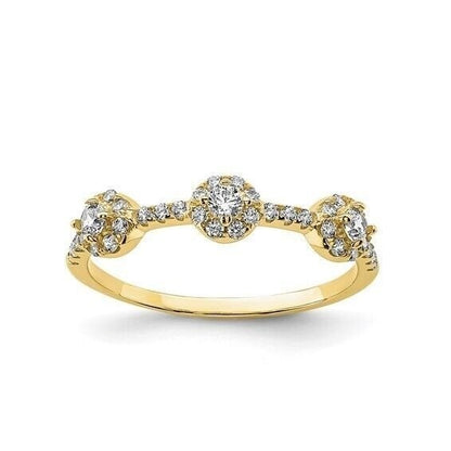 10K Yellow Gold CZ Cluster Ring Size 7