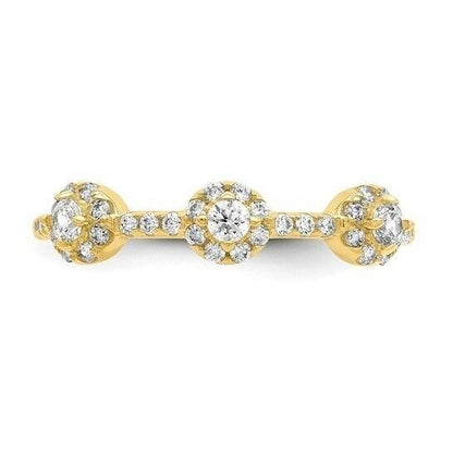 10K Yellow Gold CZ Cluster Ring Size 7