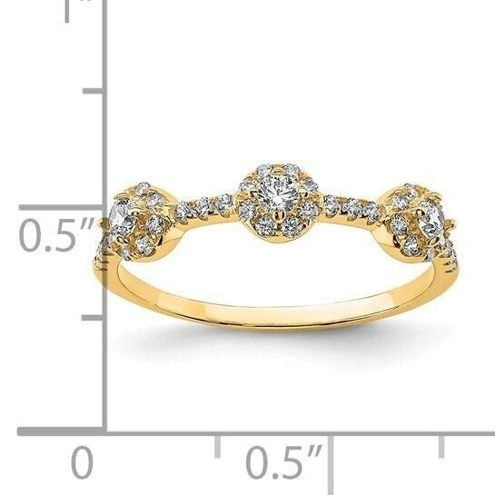 10K Yellow Gold CZ Cluster Ring Size 7