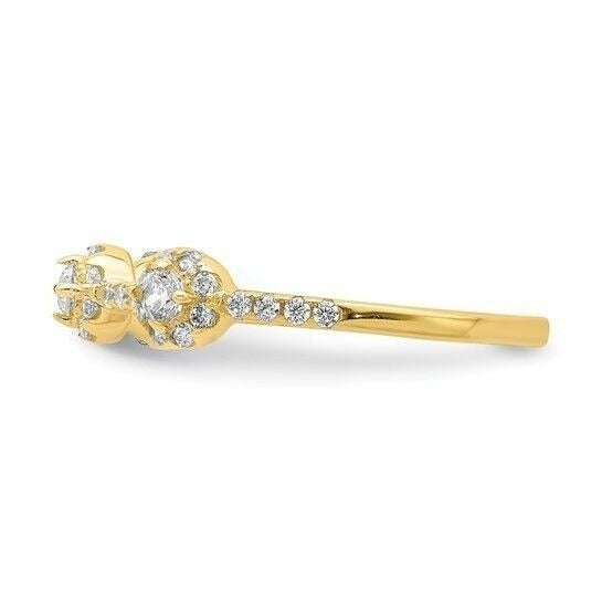 10K Yellow Gold CZ Cluster Ring Size 7