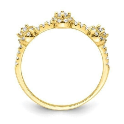 10K Yellow Gold CZ Cluster Ring Size 7