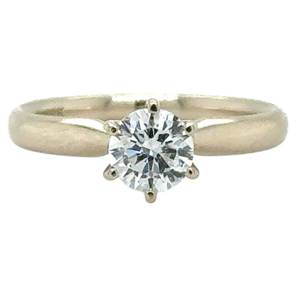 1/2ct Diamond Engagement Ring 14k White Gold 2.2g Size 4.5