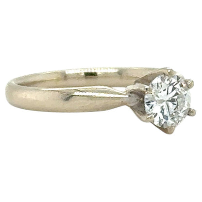 1/2ct Diamond Engagement Ring 14k White Gold 2.2g Size 4.5