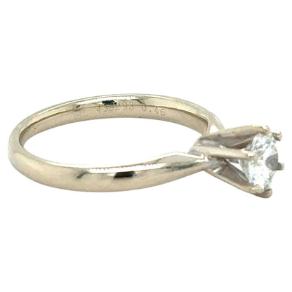 1/2ct Diamond Engagement Ring 14k White Gold 2.2g Size 4.5