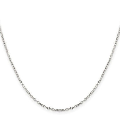 Sterling Silver 1.5mm Flat Open Oval Cable Chain Necklace 18-Inch
