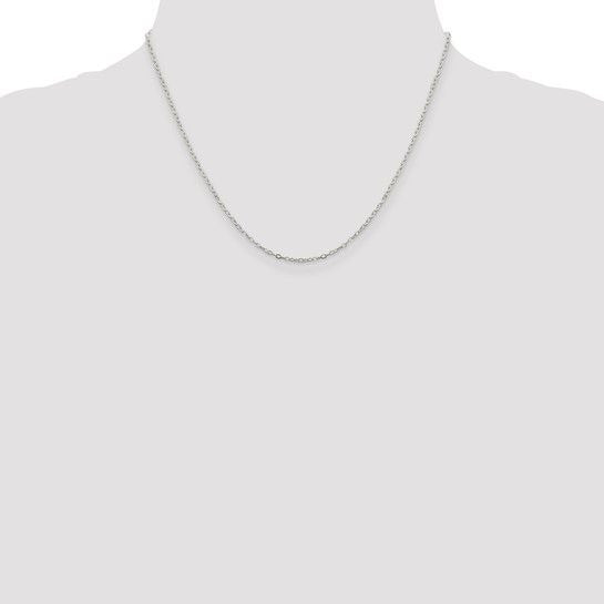 Sterling Silver 1.5mm Flat Open Oval Cable Chain Necklace 18-Inch