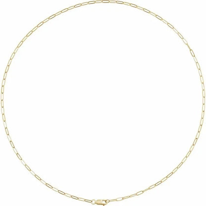 14K Yellow Gold-Filled 2.1 mm Paperclip-Style 18" Chain Necklace With Lobster Clasp 2.1 mm