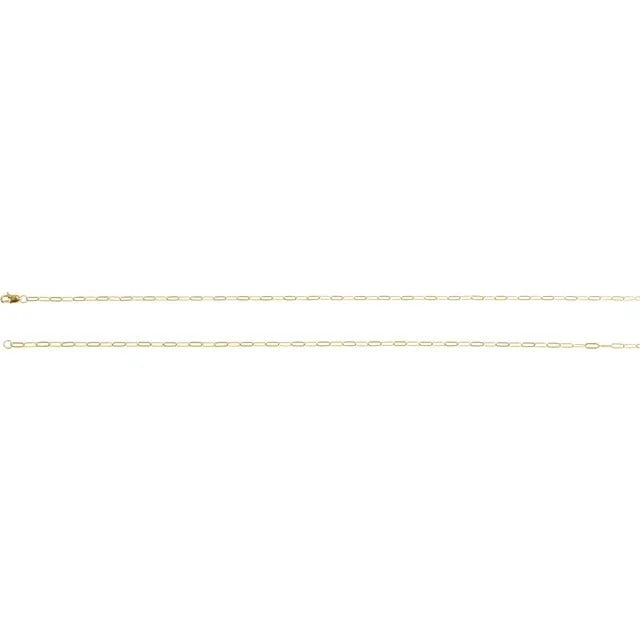 14K Yellow Gold-Filled 2.1 mm Paperclip-Style 18" Chain Necklace With Lobster Clasp 2.1 mm