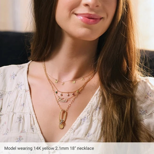 14K Yellow Gold-Filled 2.1 mm Paperclip-Style 18" Chain Necklace With Lobster Clasp 2.1 mm