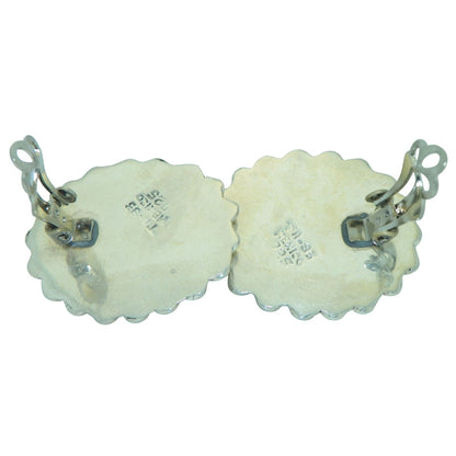 Large Oval Sodalite Clip-On Earrings .925 Sterling Silver