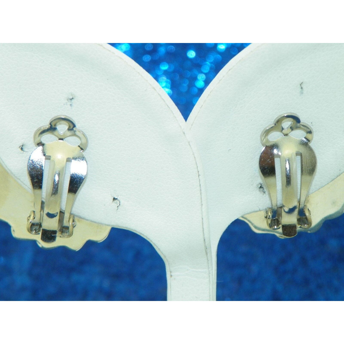 Large Oval Sodalite Clip-On Earrings .925 Sterling Silver