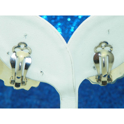 Large Oval Sodalite Clip-On Earrings .925 Sterling Silver