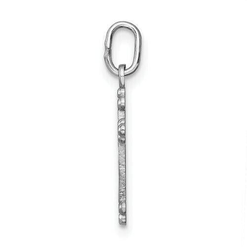 14K White Gold Polished D/C Small Budded Cross Charm