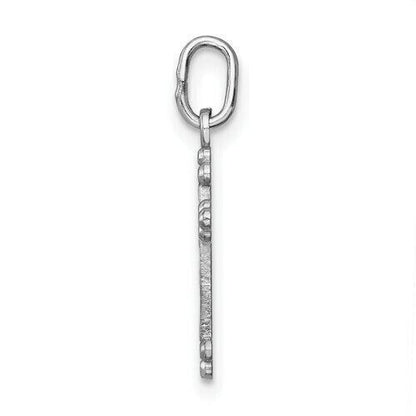 14K White Gold Polished D/C Small Budded Cross Charm