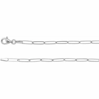 Sterling Silver 2.6mm Paperclip Link Chain Necklace Solid 16"