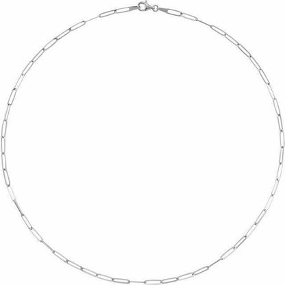 Sterling Silver 2.6mm Paperclip Link Chain Necklace Solid 16"