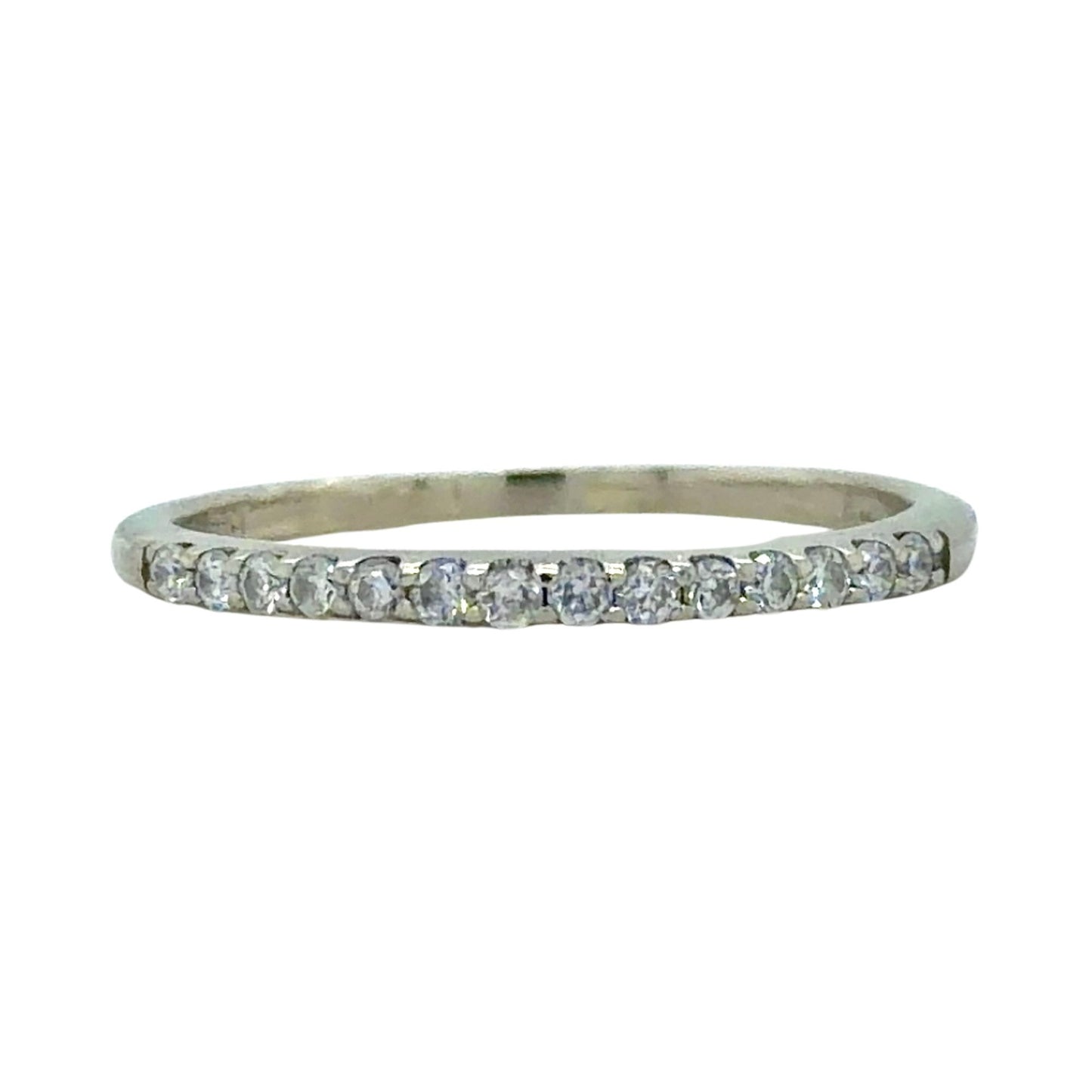 1/15ctw Diamond 14k White Gold Band Ring 1.4g Size 6.25