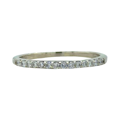 1/15ctw Diamond 14k White Gold Band Ring 1.4g Size 6.25