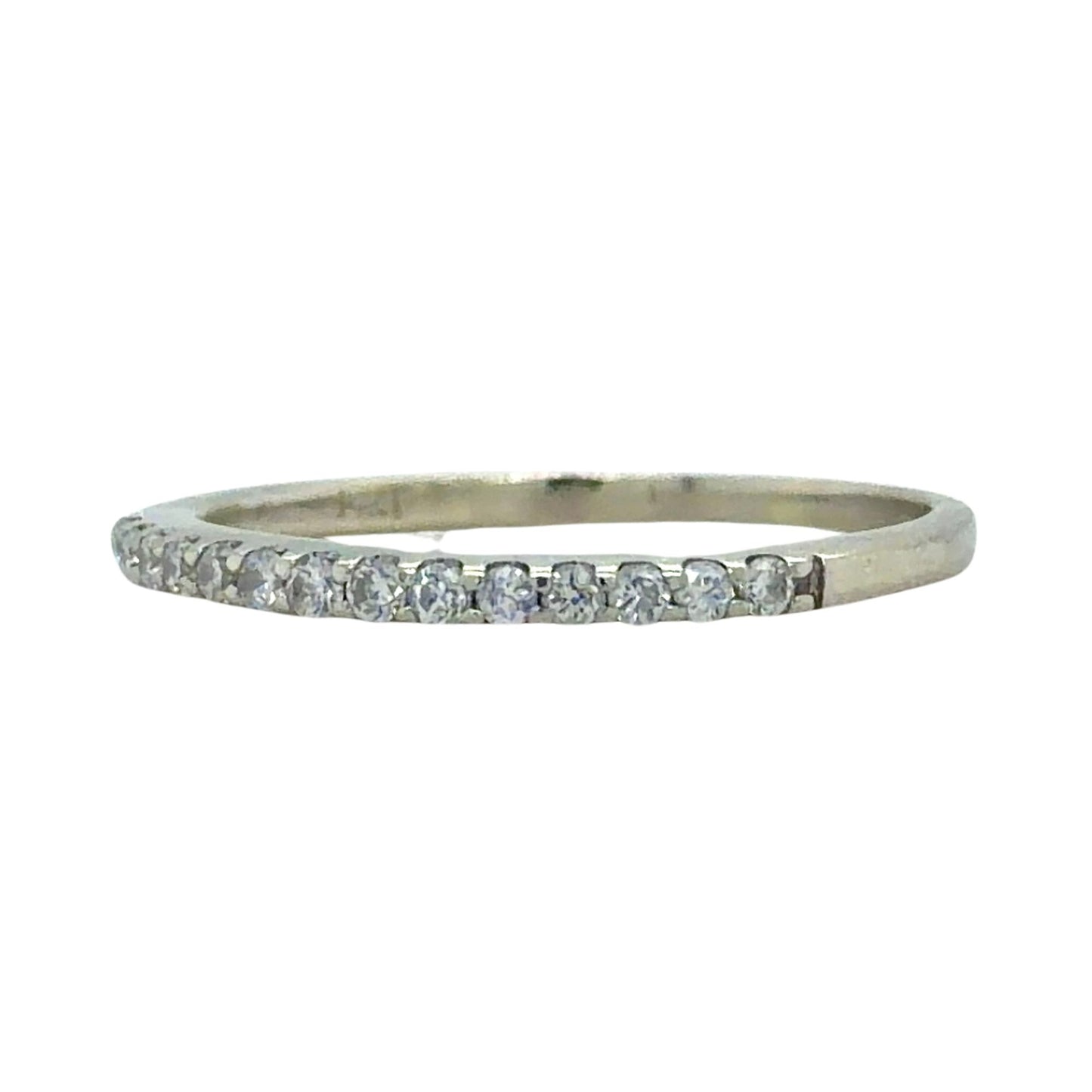 1/15ctw Diamond 14k White Gold Band Ring 1.4g Size 6.25
